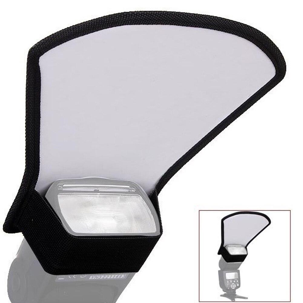 2-In-1 Zilver/Wit Camera Flash Diffuser Dubbelzijdig Flash Softbox Photo Light Reflector Voor canon Camera 'S Difusor Flash