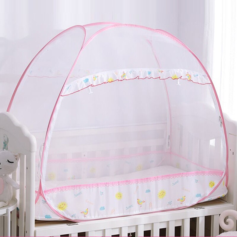 Wieg Klamboe Yurt Kinderen Muskietennetten Tent Cover Vouwen Kids Luifel Multifunctionele Babybedje Camping Tenten Chambre enfant: Pink 60x120x100cm