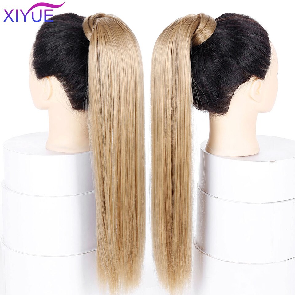 24 Inches Long wavy hair Clip In Hair Tail False Hair Ponytail Hairpiece With Hairpins Synthetic Hair Pony Tail Hair Extension