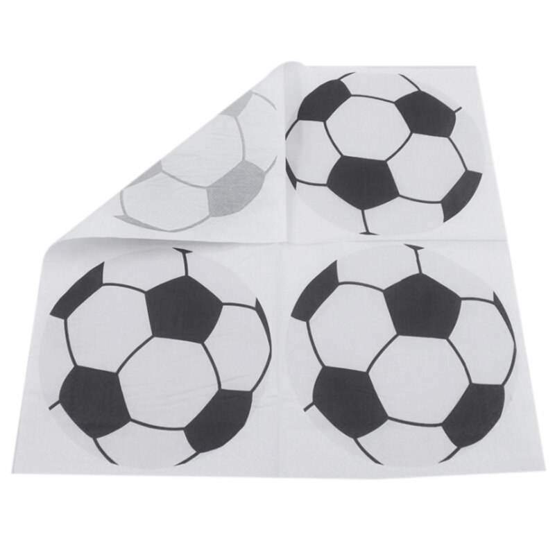 100 Stuks Gedrukt Feature Voetbal Patroon Papier Servetten Voor Event Party Decoratie Tissue Papieren Handdoeken Dagelijkse Benodigdheden