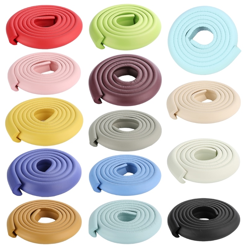 Protector de escritorio de esquina de seguridad para bebé de 2m, protección de mesa de goma para niños, borde suave en forma de L