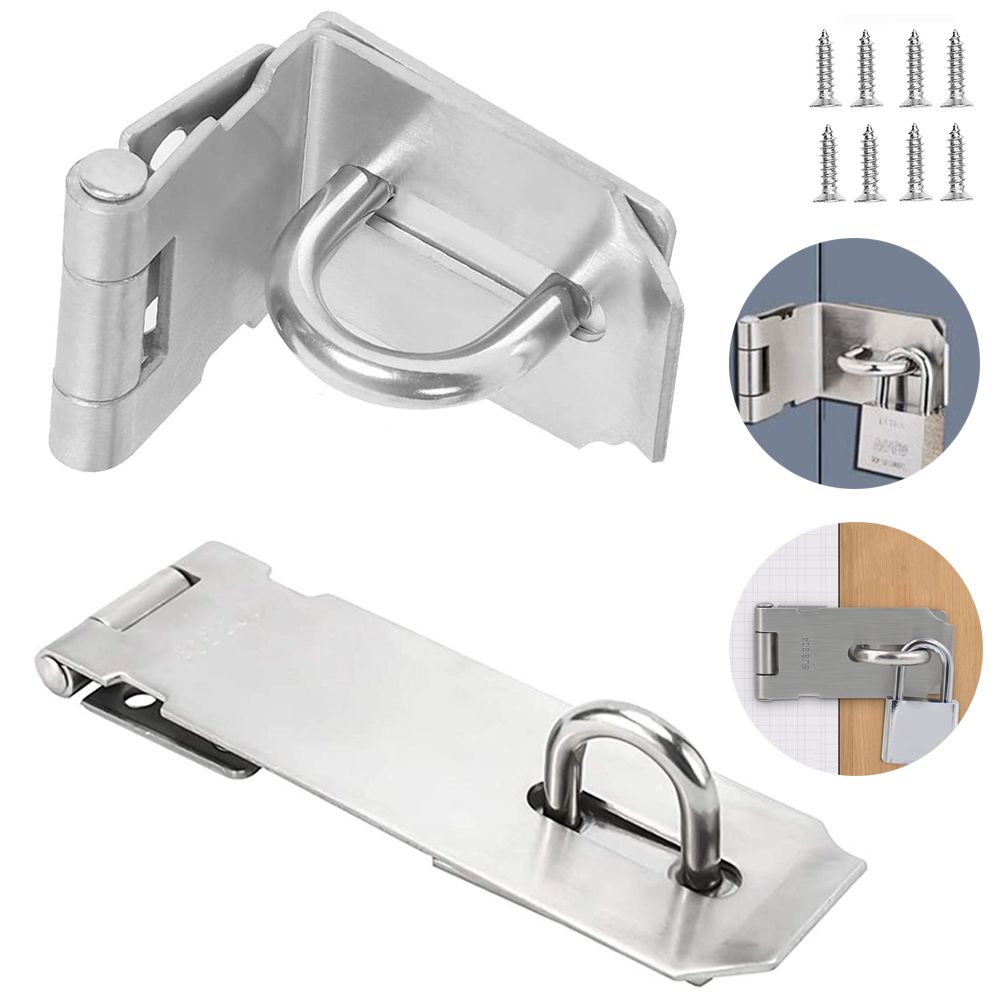 Hangslot Hasp Deur Sluiting Lock 90 Graden Haakse Schuur Gate Klink Huishoudelijke Anti-inbraak Bolt Deur Gesp Met montage Schroef