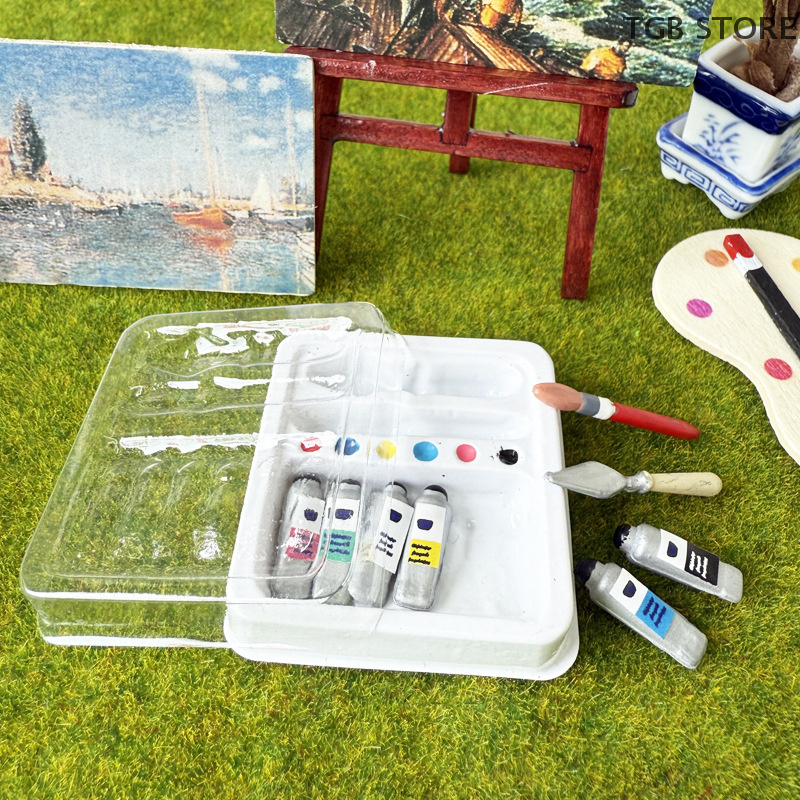 Miniaturowy piórnik akwarelowy, realistyczny projekt, mini piórnik, zabawki robić udawania, DIY, symulowany Model sceny robić zabawy.