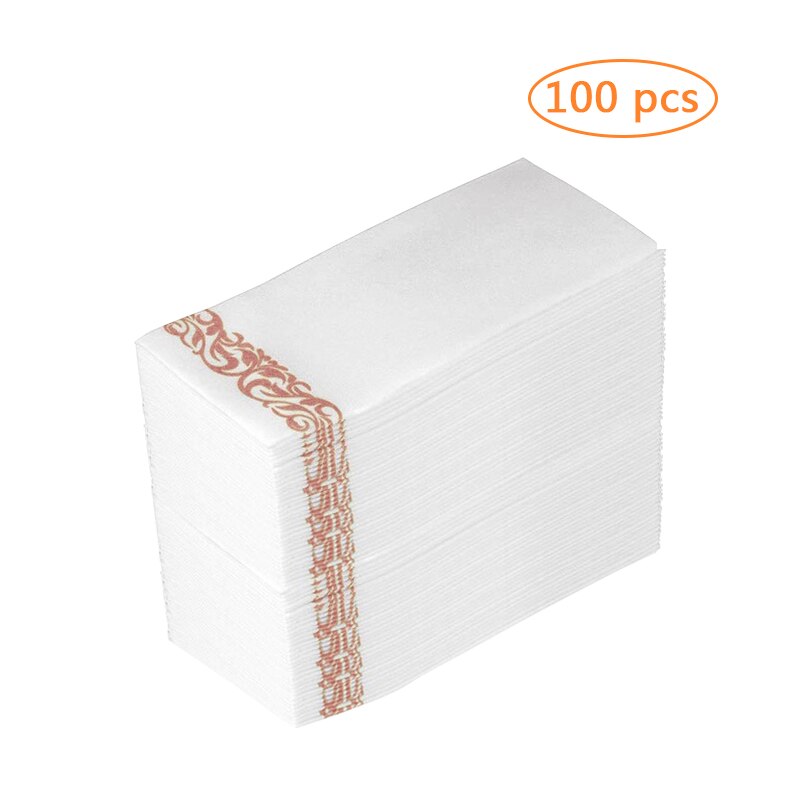 25-100Pcs Birthday Party Gold Decoupage Papier Decoratieve Handdoeken Wegwerp Tissue Formele Diner Anniversary Wedding Servet: 100 Rose Gold