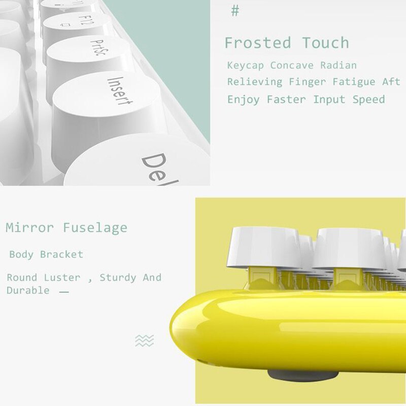 Jelly Comb-Conjunto de teclado y ratón inalámbricos para ordenador portátil, escritorio, teclado, ratón, peine, botón redondo