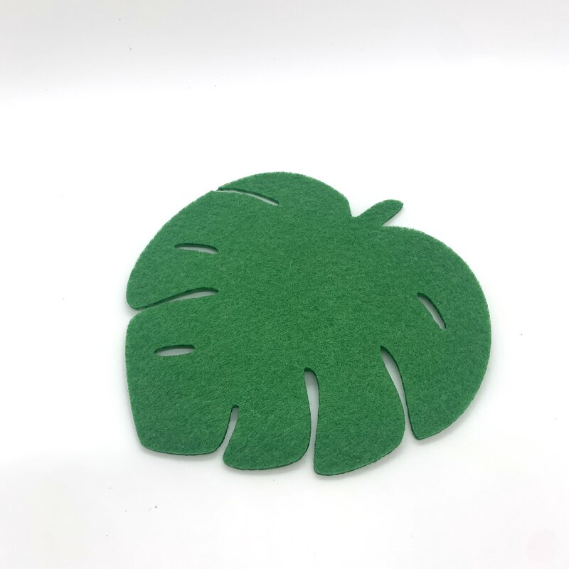 Posavasos de fieltro de hojas para decoración de fiestas, alfombrillas de tela con dibujos animados, suministros de flamenco para el hogar y la habitación de los niños, 8 Uds.