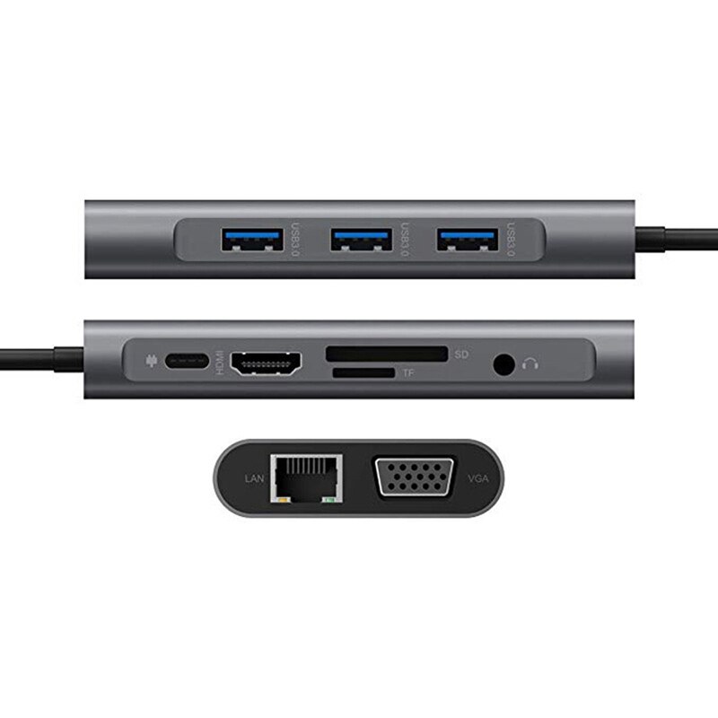 10 in 1 USB C HUB, Multi-Function Docking Station, USB C Hub PD Fast Charging, for PC, Laptop, TV, Etc.