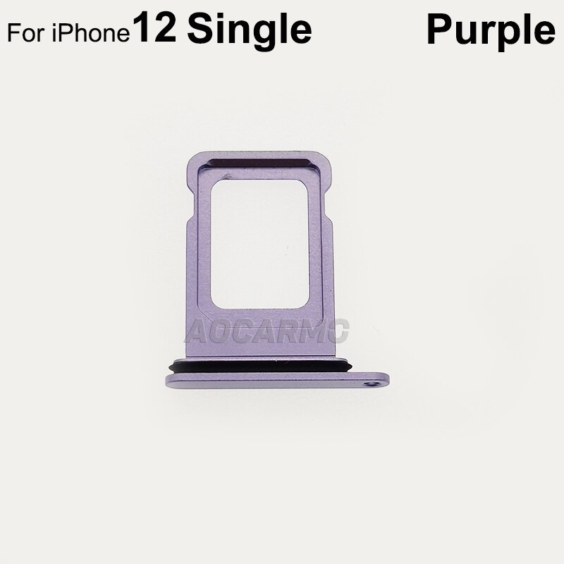 Aocarmo Dual Sim Lade Voor Iphone 12 Enkele Sim Card Slot Houder Vervanging Deel: Single----Purple