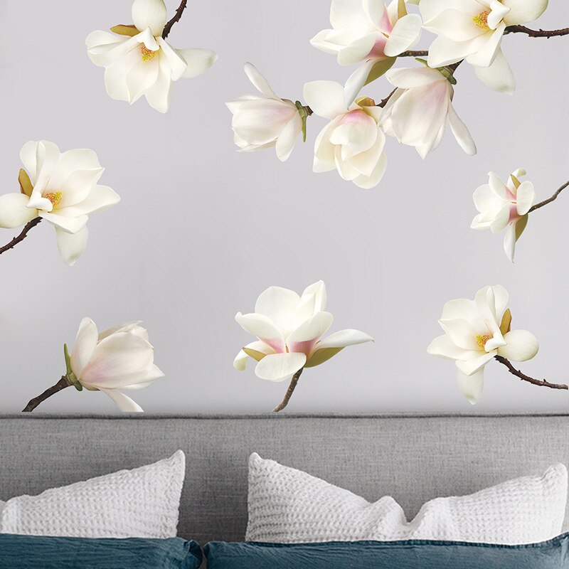 Warm 3d Lotus Muurstickers Bloemen Decoratie Woonkamer Slaapkamer 3d Bloemen Behang Home Muur Decor Verwijderbare Muurstickers