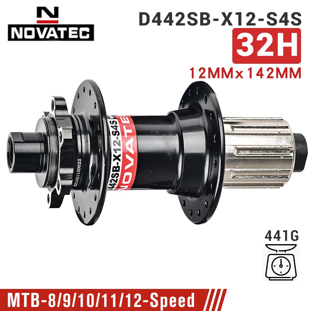 Mozzi MTB Novatec D442 D041 32H BOOST THRU 15/12MM mozzo ruota bicicletta 4 cuscinetti mozzo Mountain Bike per velocità SHIMANO 8/9/10/11/12: Novatec R 142x12MM