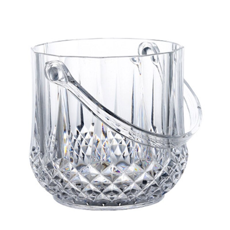 Ice Bucket Acrylic Clear Storage Tub Plastic Drink Buckets with Handle for Champagne Wine Beer Bottles Drinks Bar Party Supplies