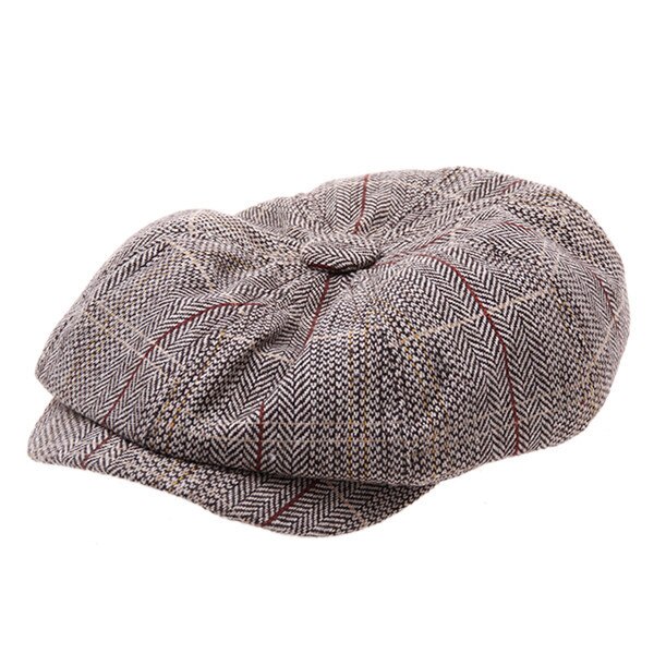 Gorras de chico de los periódicos de plana octogonal Golf conducción sombrero accesorios Vintage combinación algodón hombres gorra de a rayas: Khahi
