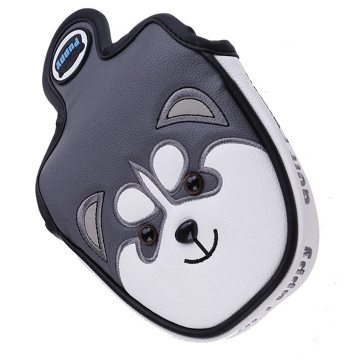 Cute Husky Golf Driver Head Cover Cartoon Animal Fairway Woods PU Leather Golf Putter Headcovers Dustproof Golf Club Covers Cool