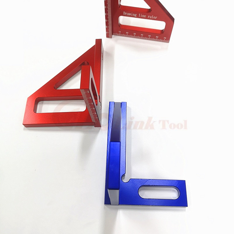 Multifunktionale Winkel Lineal 45 90 Grad Aluminium Legierung Genaue Holzbearbeitung Platz Winkel Herrscher Kennzeichnung Messgerät Tischler Werkzeuge