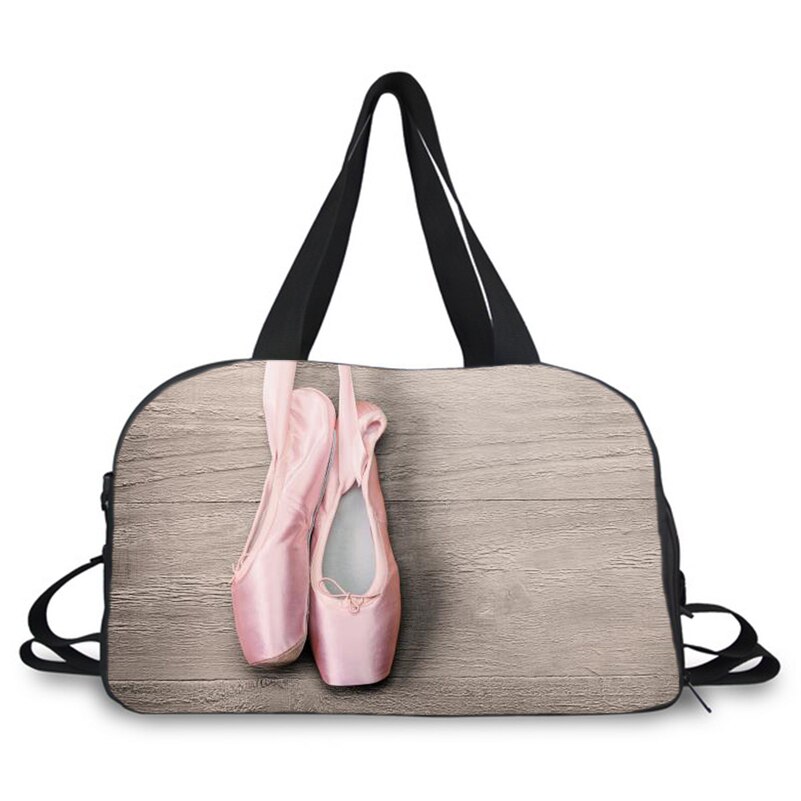 Bolsa de viaje con compartimentos para zapatos, mochila de lona para el gimnasio y el baile de ballet: 7