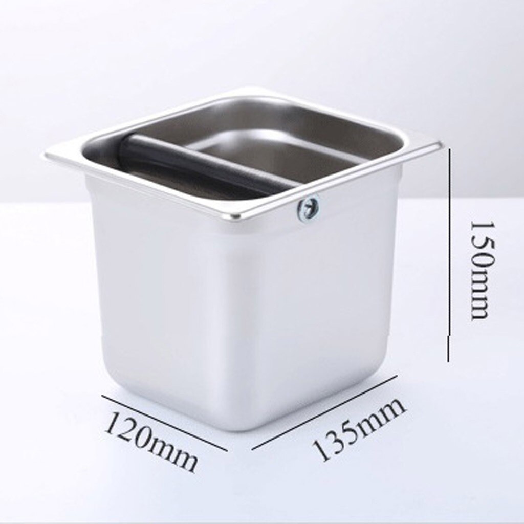 Coffee Knock Box Stainless Steel Espresso Knock Box Container with Rubber Bar for Coffee Machine#0727g30: L