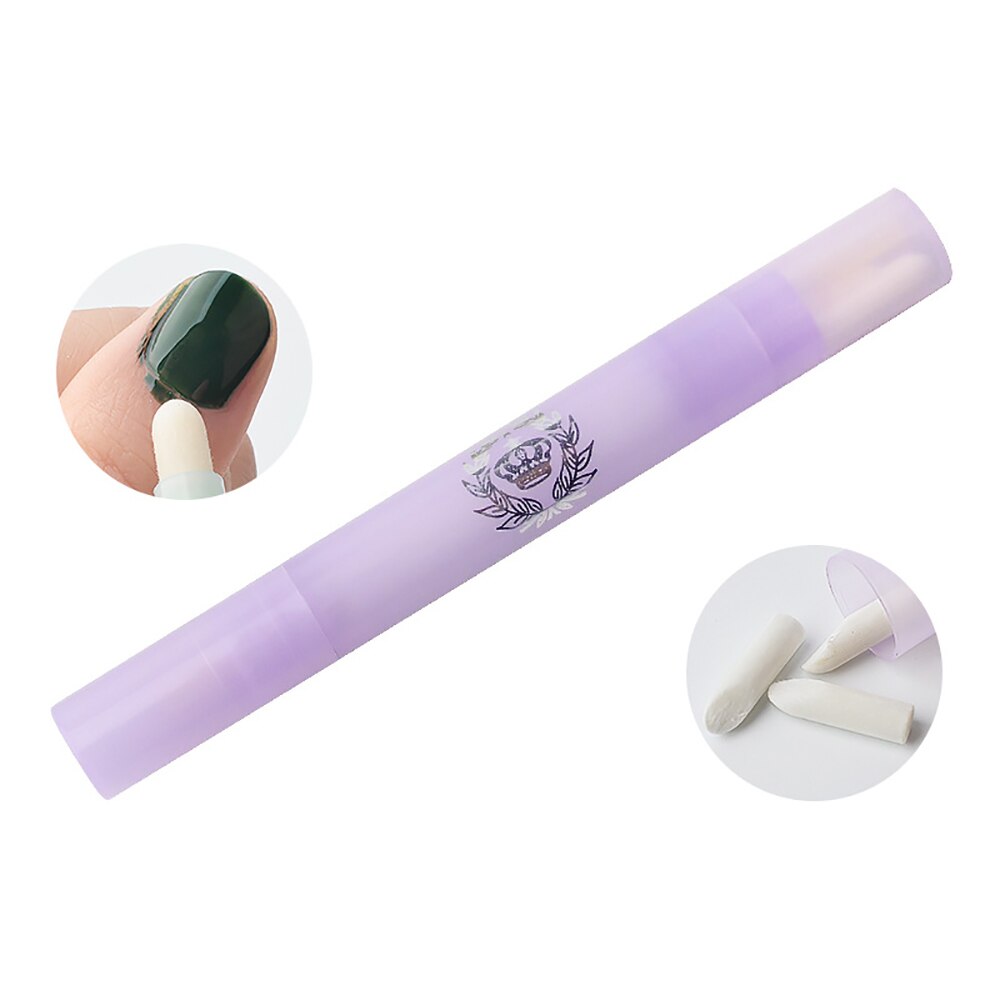 1pc Nail Polish Remover Pen with 3 Pen Points UV Gel Cleaner Edge Corrector Pen Manicure Cleaning Pen Nail Art: purple