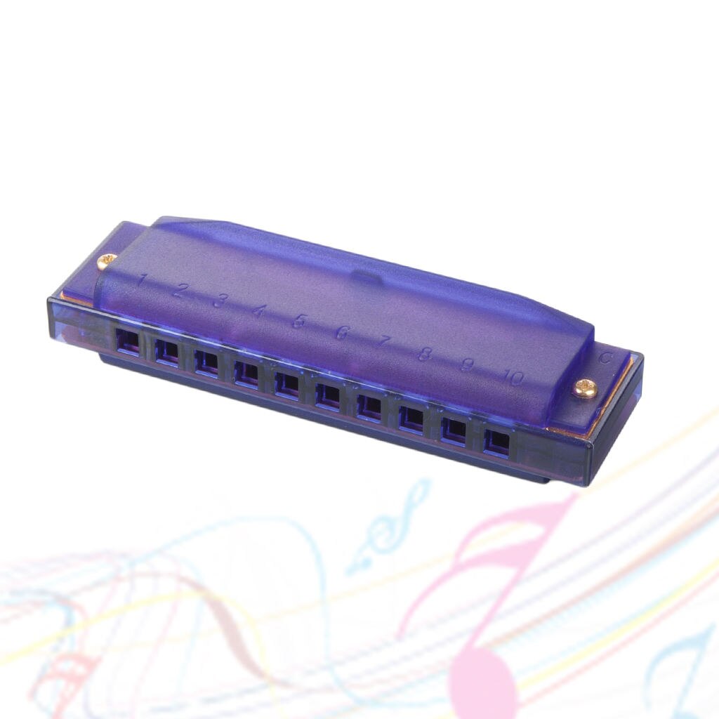 Blues Harmonica 10 Holes C Sleutel Beginner Harmonica Voor Kid En Adult Paars