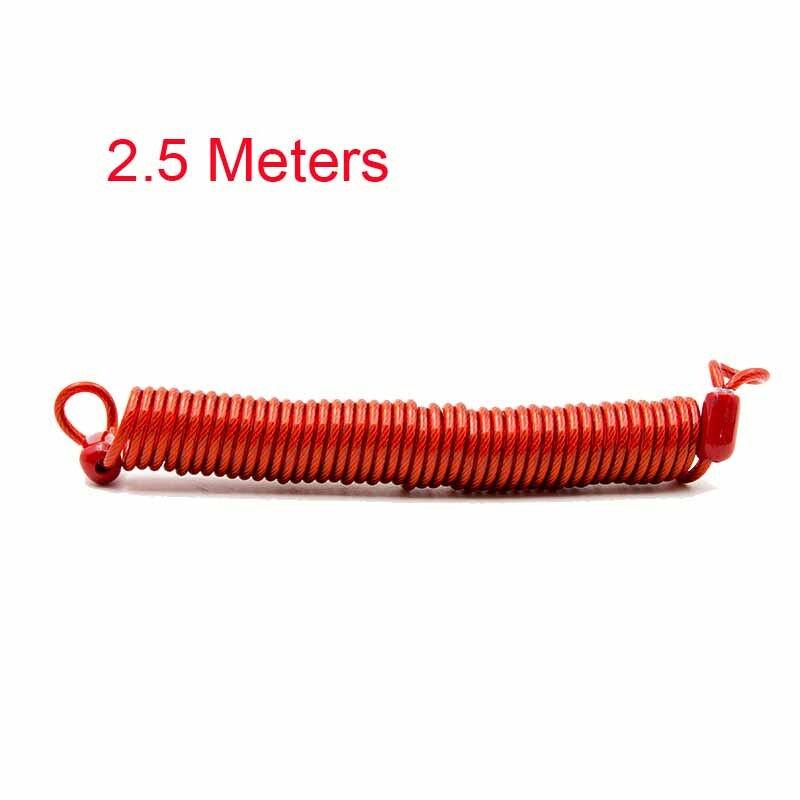 2.5M Bike Spring Cable Lock Anti-Theft Rope Alarm Disc Lock Moto Scooter Bicycle Security Reminder Motorcycle Protection Warning: Red