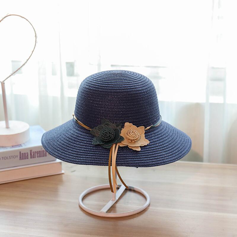 Wide Brim Straw Hat Women Flower Foldable Brimmed Sun Hat Summer Hats For Women: 2