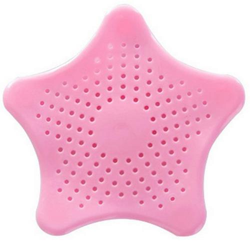 3-Kleur Vijfpuntige Ster Pvc Filter Keuken Badkamer Riool Wastafel Vuilnis Filter Afvoer Gat Catcher Sink Filter spoelbak Accessoires: pink