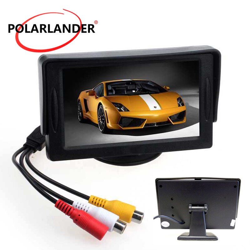 Monitor de coche TFT LCD a color de 4,3 pulgadas con entrada de vídeo de 2Ch para cámara de visión trasera o prioridad inversa de DVD