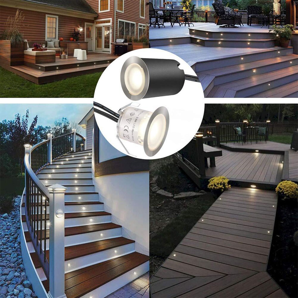 10 stücke Wasserdichte Garten LED Belag Licht Niedrigen Spannung Terrasse Boden Heimat Dekor Warme Weiß ABS Außen Beleuchtung Schritte Treppen sockel