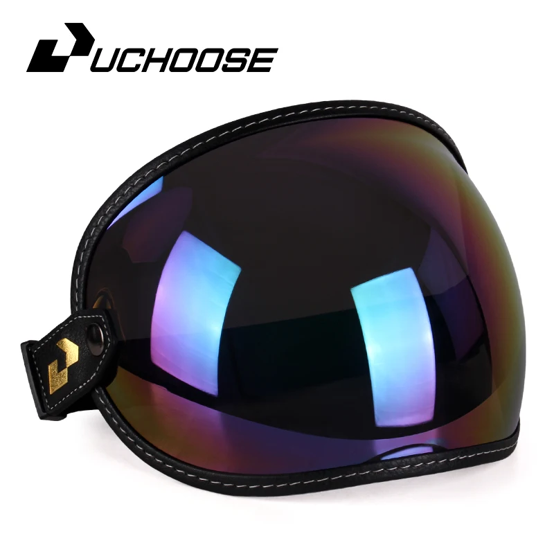 SOMAN – demi-casque de moto, rétro, visage ouvert, Vintage, bouclier à bulles, visière, lentille, lunettes de soleil, accessoires: GRIS
