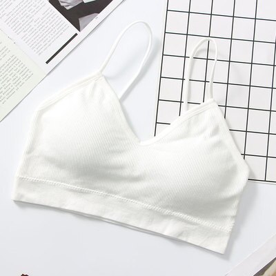 Tops de tubo para mujer, Sujetador deportivo sin huesos, Tops cortos para gimnasio, Bralette para trotar, ropa interior de Fitness para mujer: Blanco