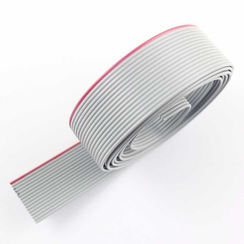 5M Meter / 16.4FT 1Mm 1.0Mm Pitch 6 Pin 6 Draden Grijs 28 Awg 300V Idc platte Lint Kabel