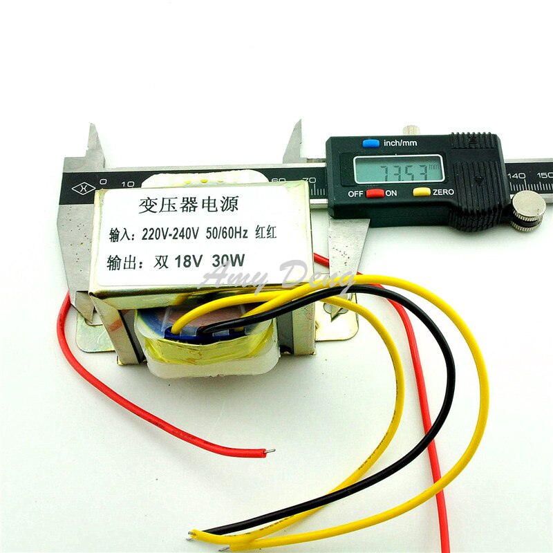 Transformador de potencia 30W doble 18V 30W 2x18V, 220V, 50Hz entrada/salida 18V