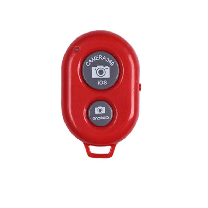 Bluetooth-compatible Selfie Controller Wireless Remote Control Button Self-timer Camera Stick: Red