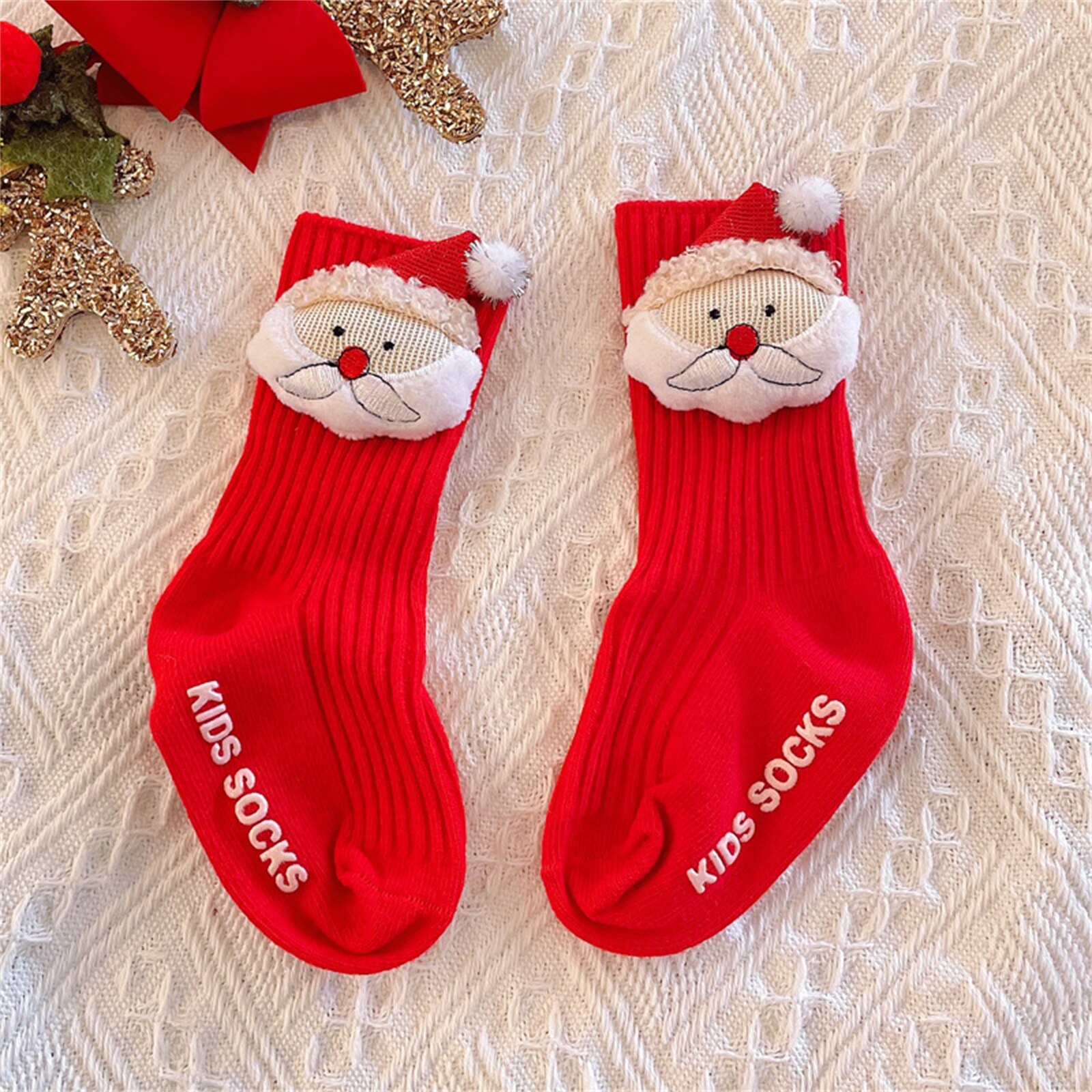 1 Paar Winter Baby Katoenen Sokken Kids Meisjes Jongens 3D Cartoon Sneeuwvlok Elanden Kerstman Kerst Beer Goedkope Stuff kleding