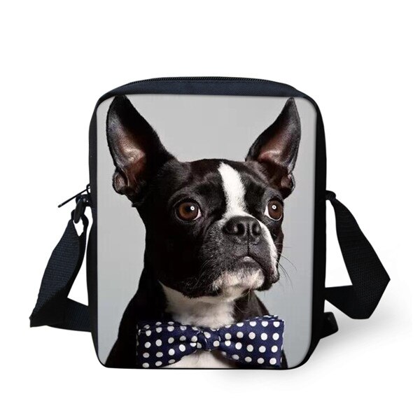 FORUDESIGNS-Bolsa de mensajero con de perro Pug para hombre y mujer, Mini bandolera de poliéster, informal, portátil, para niños y niñas: Z1482E