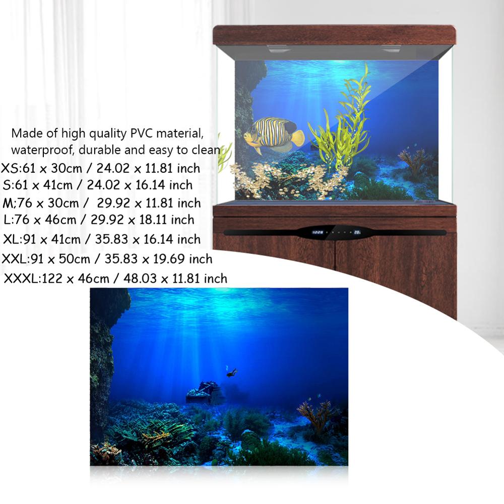 Effect Adhesive Underwater Seaworld Poster For Aquarium Background Fish Tank Sticker Fish Decoration Artificial Decorations