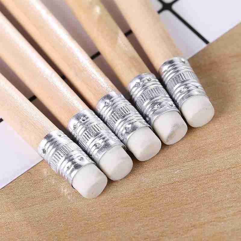 10pcs/set Pencil Log With Rubber Hb Mini Size Simple Wood Pencil Suitable For Children's School Stationery Supplies