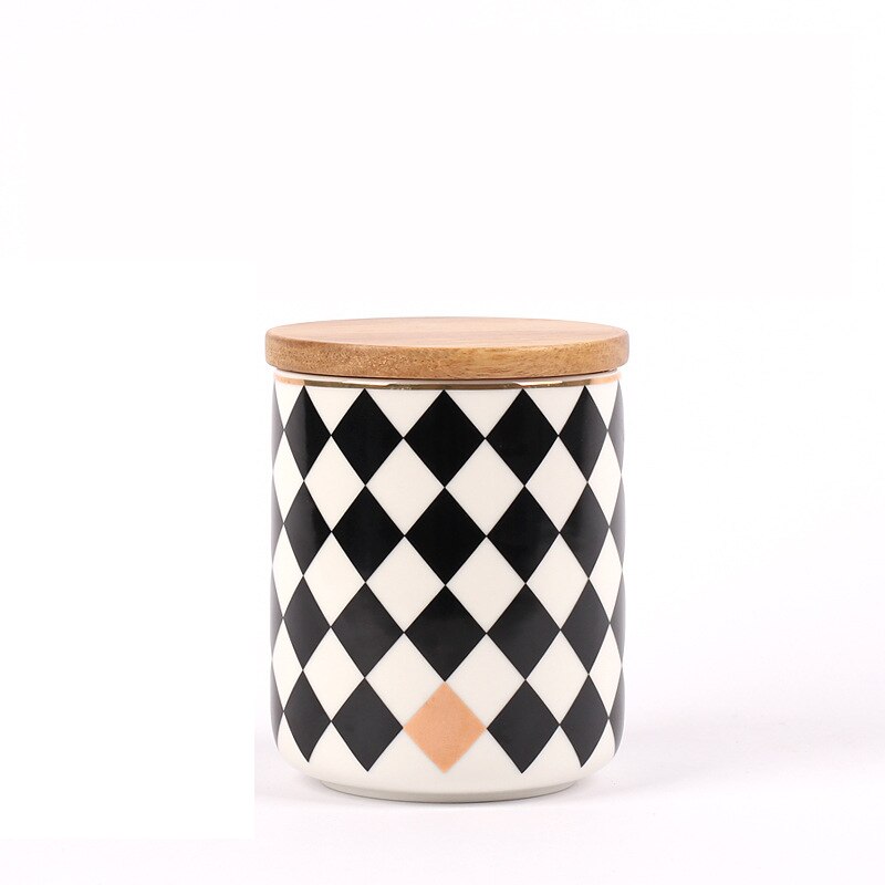 Ceramics Storage Bottles Jar Marble Pattern Ceramic Storage Bottle Cosmetic Storage Tank Organizer Black And White Container: 100x130mm