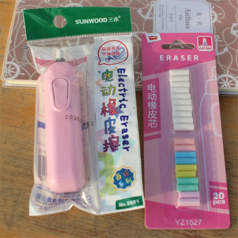1pc Battery Operated Eraser Automatic Electric Eraser School Office Supplies Stationery Material Art Artist Drawing Accessories