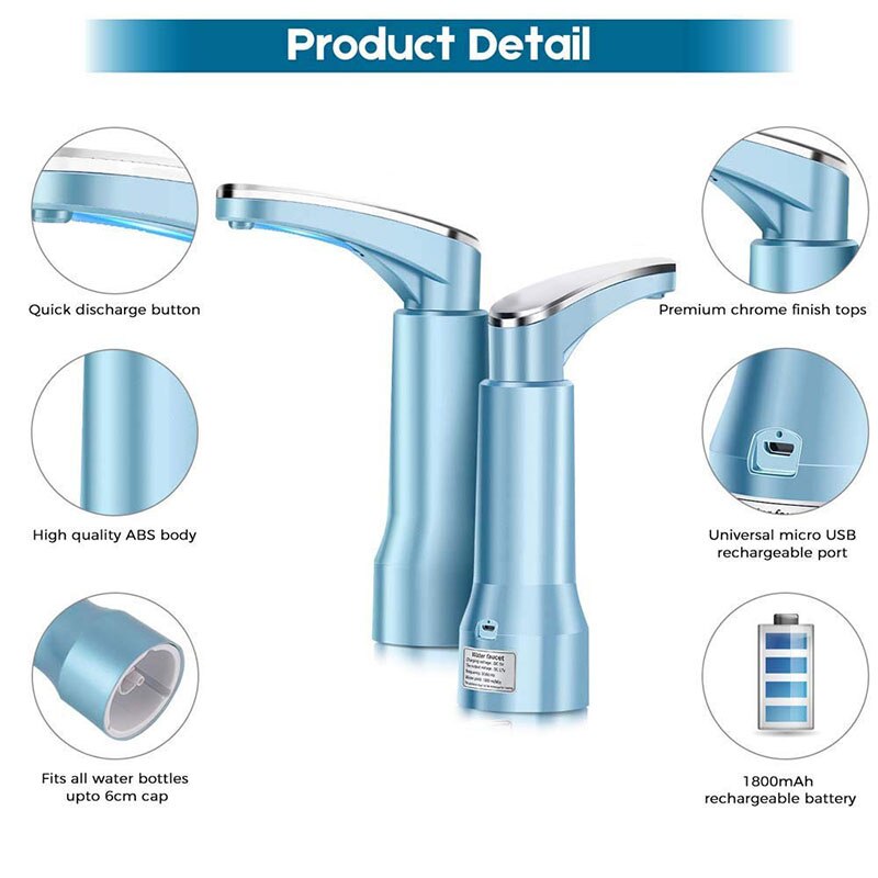 5 Gallon Water Bottle Dispenser,Portable Automatic Drinking Water Jug Dispenser Fits 1 To 5 Gallon Water Pump Usb Charging Water