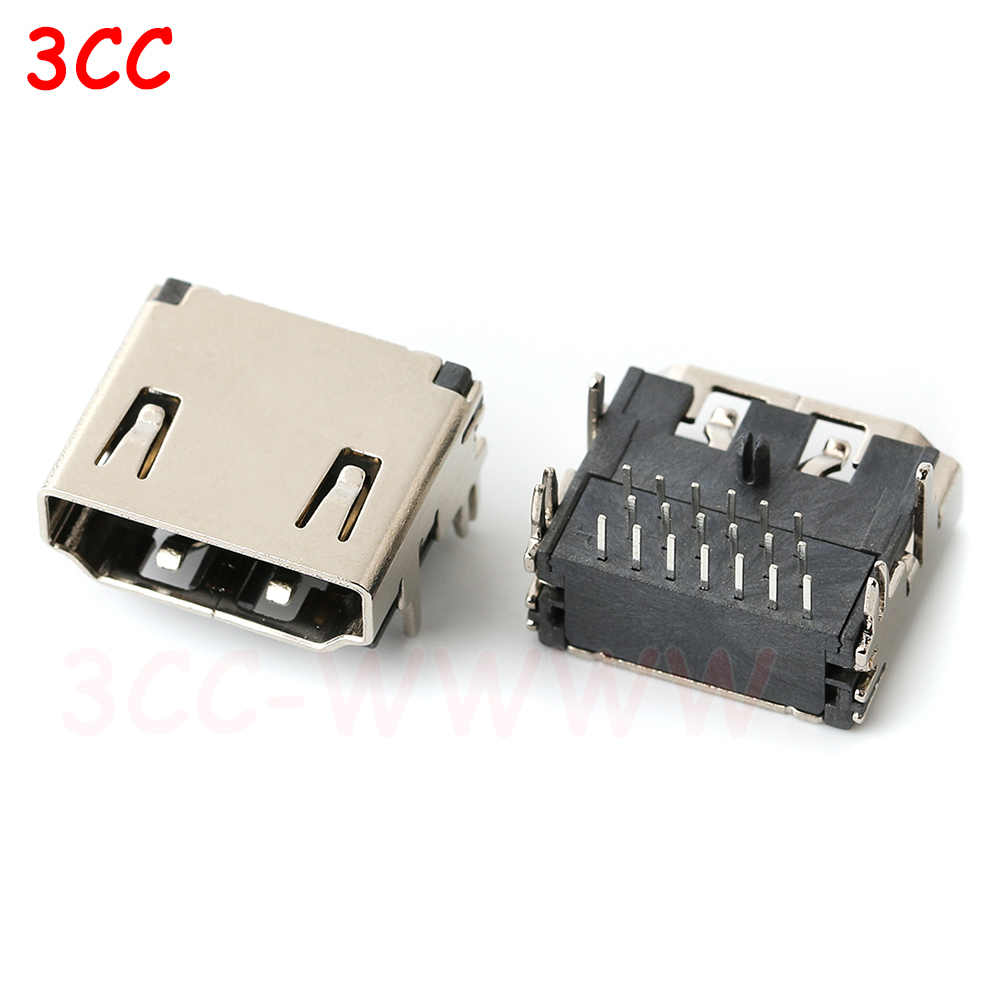 5pcs HDMI HD Interface Connector SMD 19 Pin 19P 20P Vertical HDMI Male Female Plug Socket Surface Mound PCB Receptacle Repair: MULTI