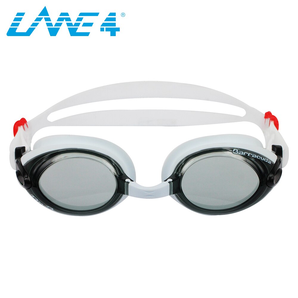 LANE4 Myopia Swimming Goggles Anti-fog UV Protection Easy adjusting for Adults White #92295 Eyewear