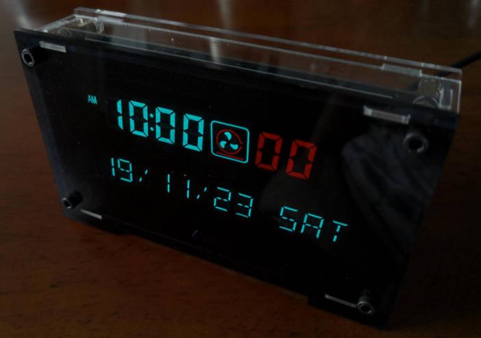 Glass Desktop VFD Clock VFD DIY Kit BoyFriend Digital LED Clock Home Clock Ambient Light VFD screen: Dark panel