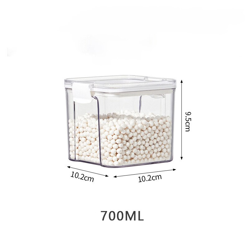 460/700 Small Food Containers Transparent Sealed Storage Box Kitchen Storage Nut Snack Storage Tank Airtight Pantry Organizer: 700ml