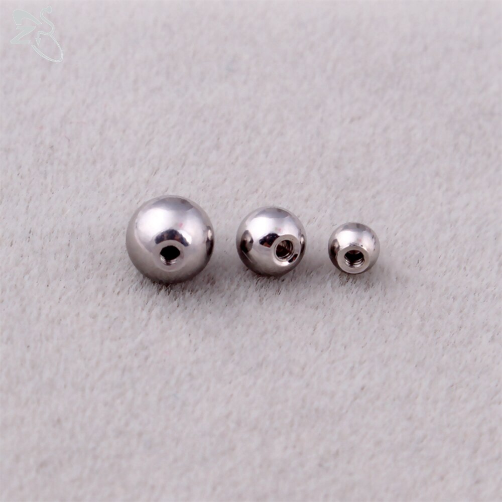 ZS-bola de acero inoxidable para pendientes, accesorio para Piercing de oreja y nariz, 16/18g, 10/30/100 Uds.