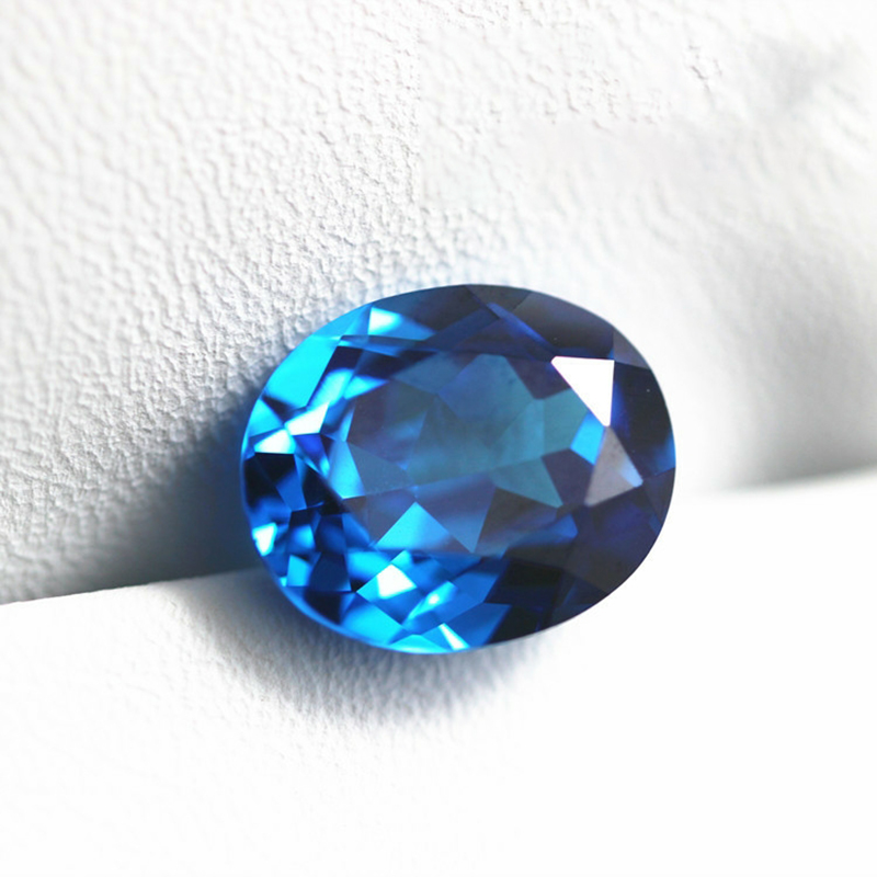 Corindón Ceilán mar azul zafiro gemas forma Circular cojín facetado corte suelto aguamarina piedras preciosas conjunto caja de