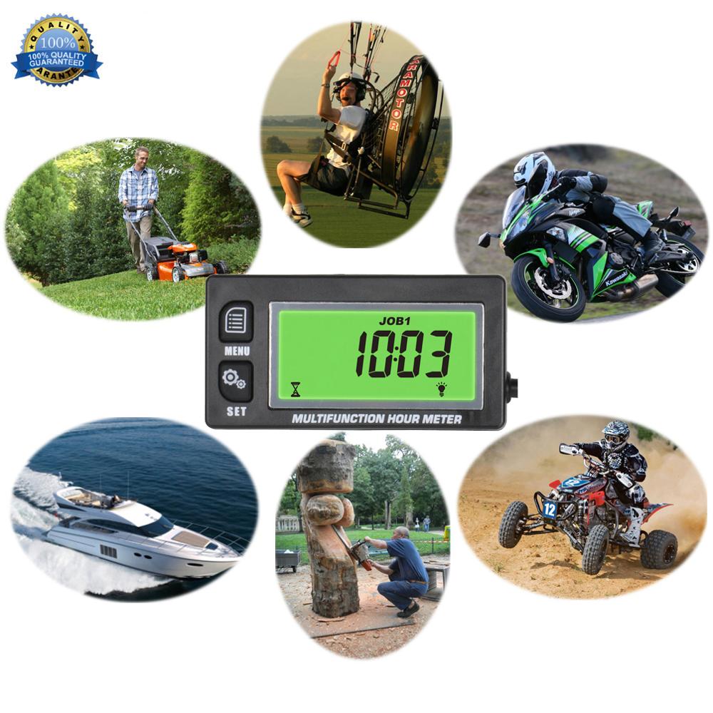 Multifunctionele urenteller toerenteller voltmeter Backlit Digitale Resettable voor gas benzinemotor motocross