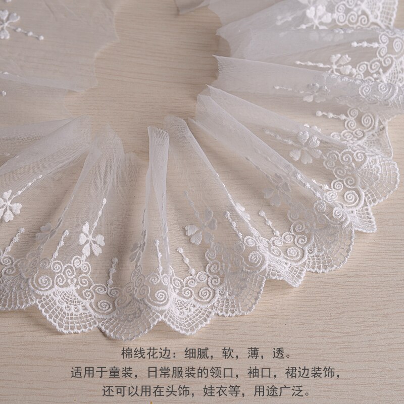 Materiał koronkowy DIY akcesoria siatka gaza rękojeść koronka bawełniana koronka biały beż wesele tkanina na suknię wykończenia ręcznie