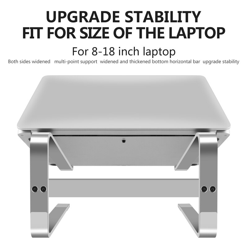 Soporte de aluminio para ordenador portátil, Accesorio elevador de escritorio para Macbook Pro, Mac Book, Air, HP, Dell 13, 14, 15,6, 16