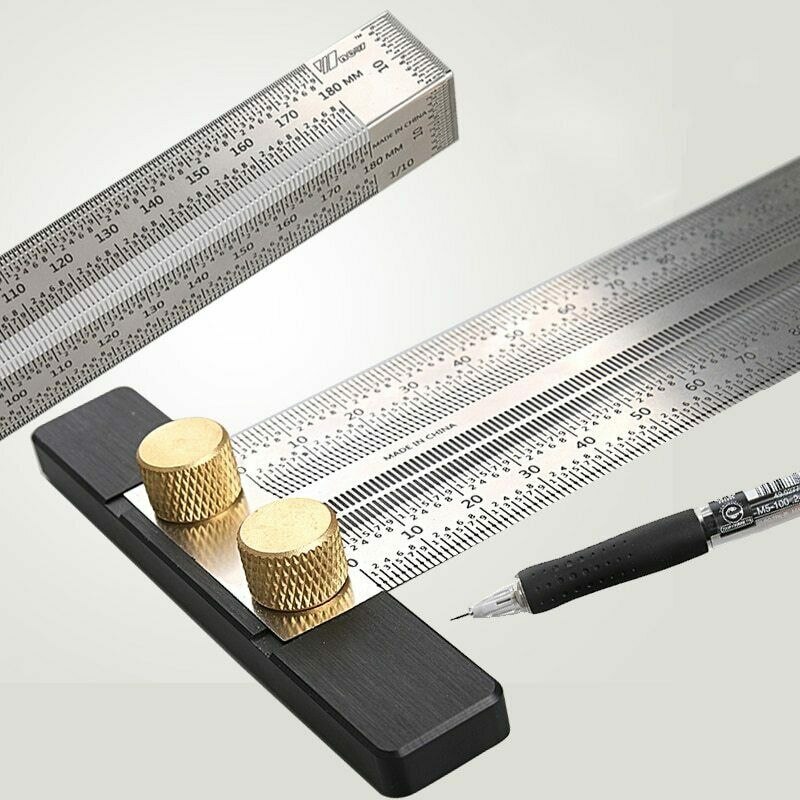 Stainless Steel Ultra Precision Marking Ruler Woodworking Scribing Angle Measuring Ruler Builders Craftsmen Measur Tool
