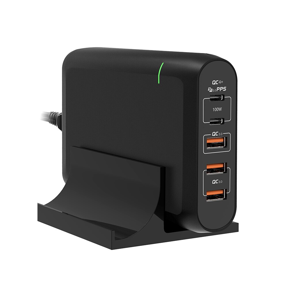 Cargador de pared PD 100W GaN 5 USB tipo C pantalla led carga rápida 4,0 para MacBook Air iPad iPhone 11 Pro Samsung Huawei ASUS: EU Plug / PD100W